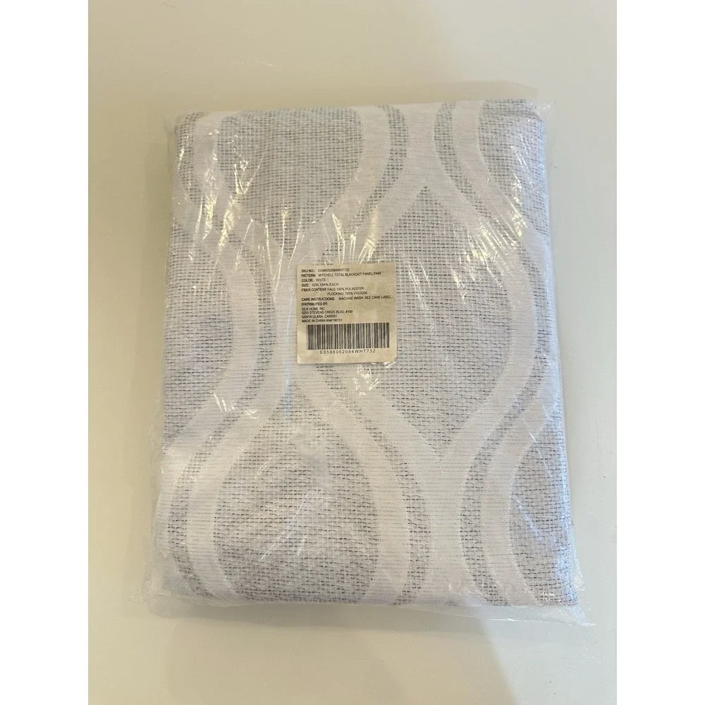 SILK HOME Mitchell Total Blackout Curtains White 52